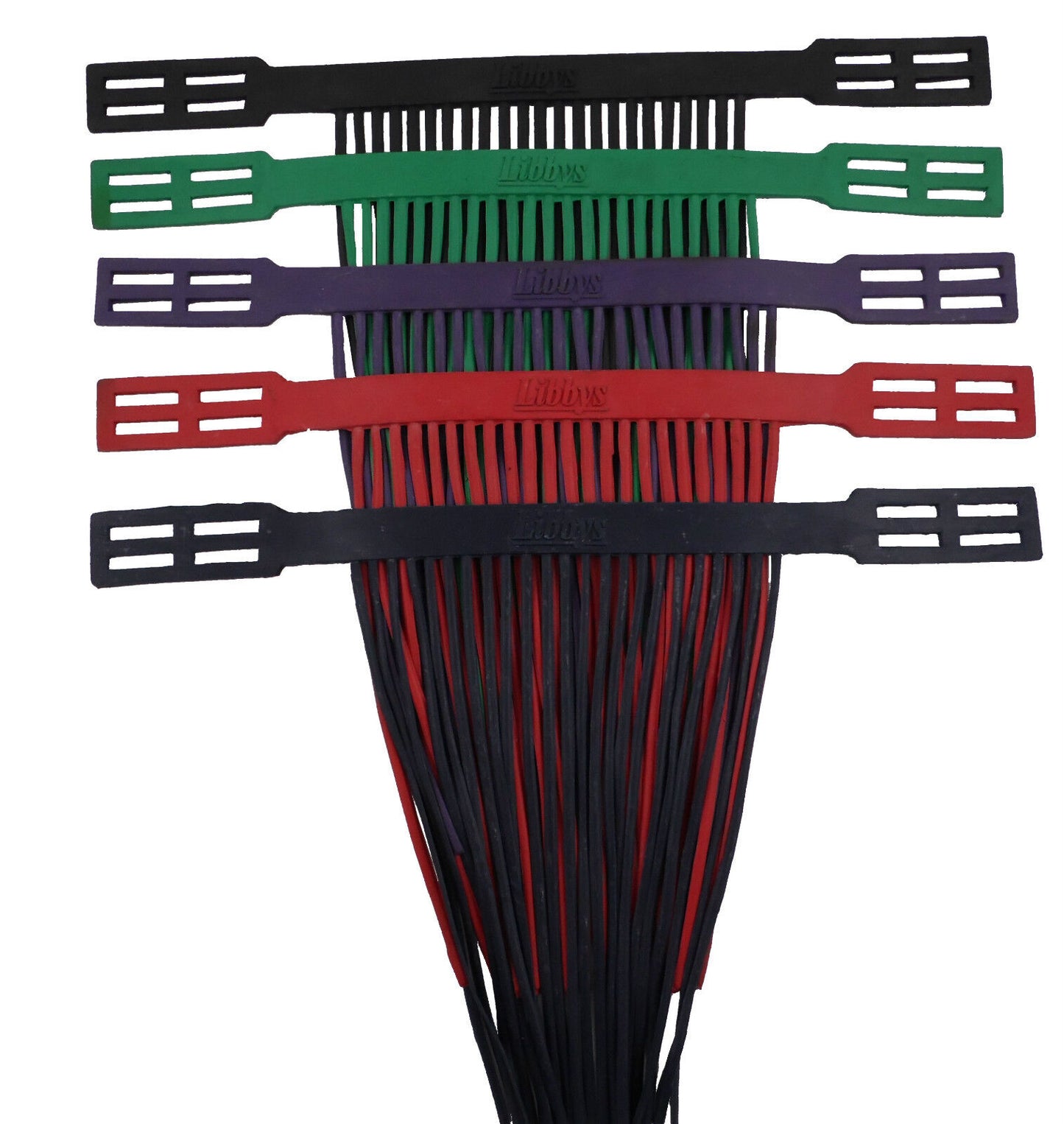 Libby's rubber fly fringe Red Navy Green Purple