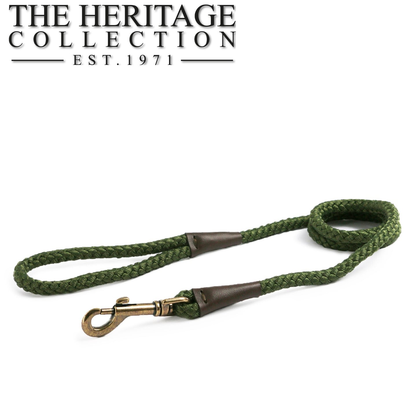 Green Nylon Rope Dog Lead with Trigger - Ancol Heritage Collection