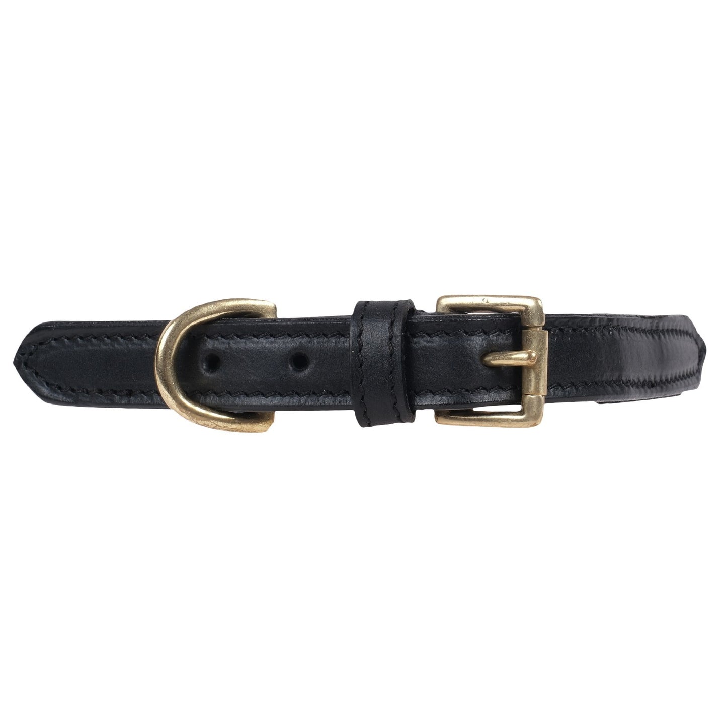 Soft Rolled Leather Dog Collar - Black