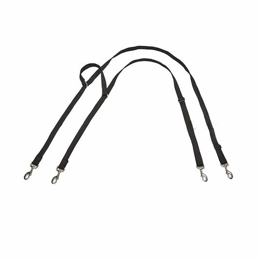 Elico Grass Reins with Poll Strap, Anti Grazing Reins - Black