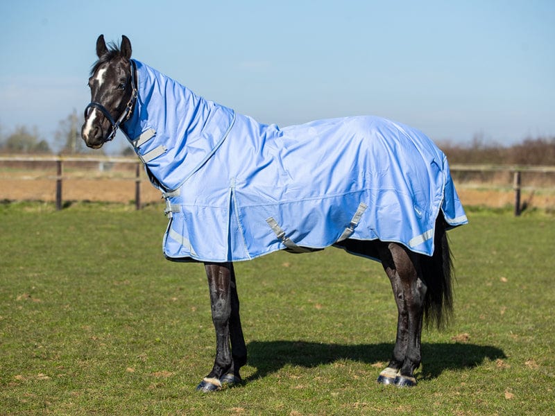 100g Detachable Neck Turnout Rug - Cornflower