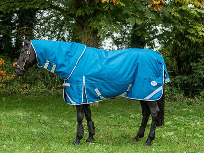 300g Turnout Rug With Detachable Neck - Turquoise