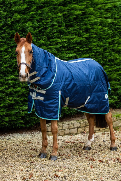 100g Stable Rug With Detachable Neck - Navy/Mint