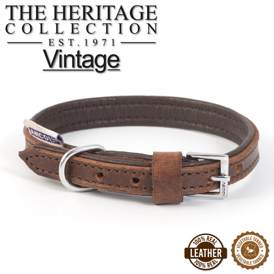 Vintage Leather Padded Collar