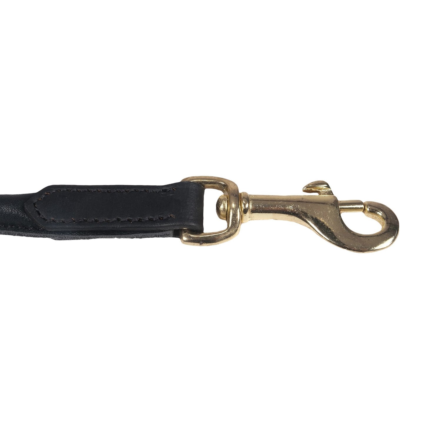 Soft Rolled Leather Clip Lead - Black and Brown