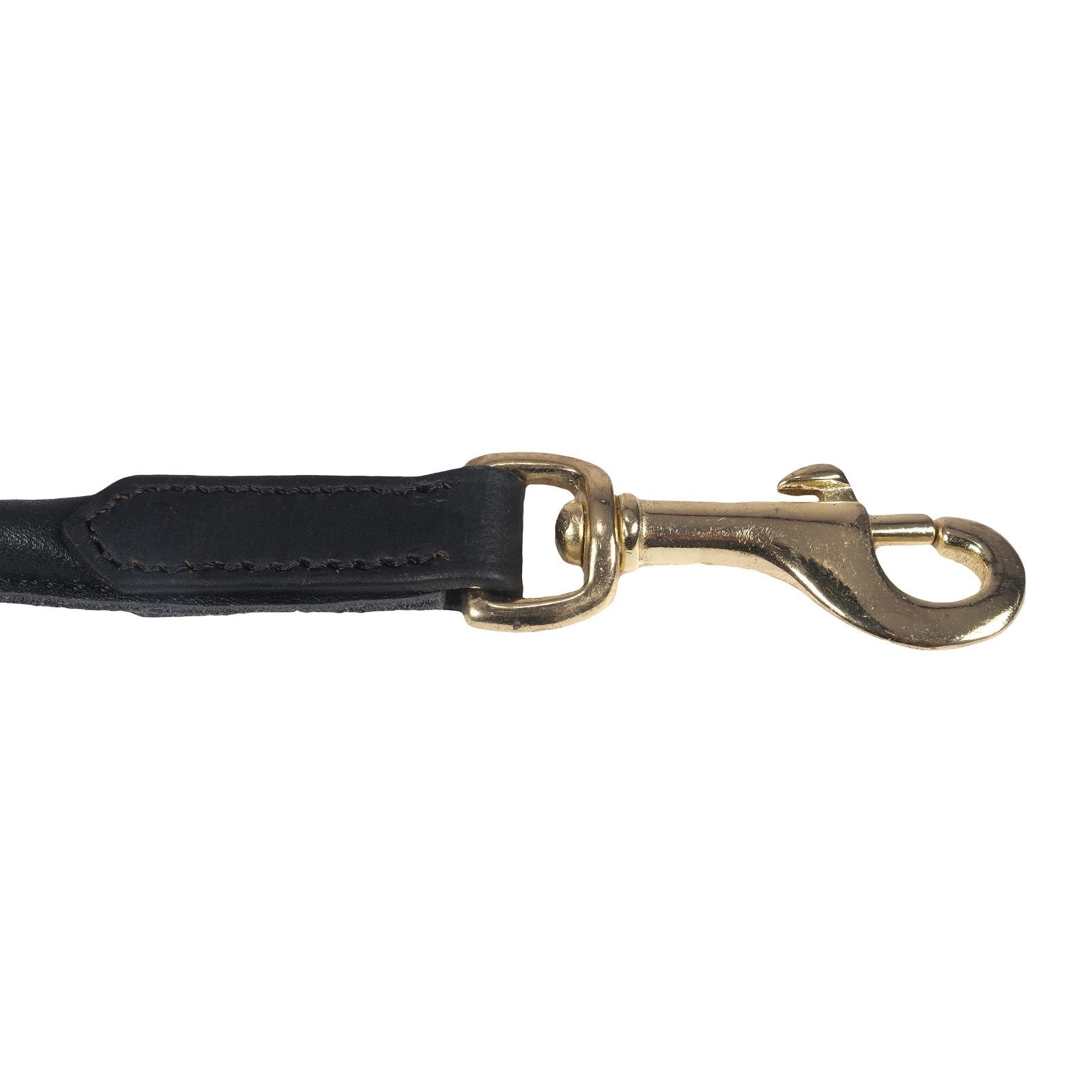 Soft Rolled Leather Clip Lead - Black and Brown