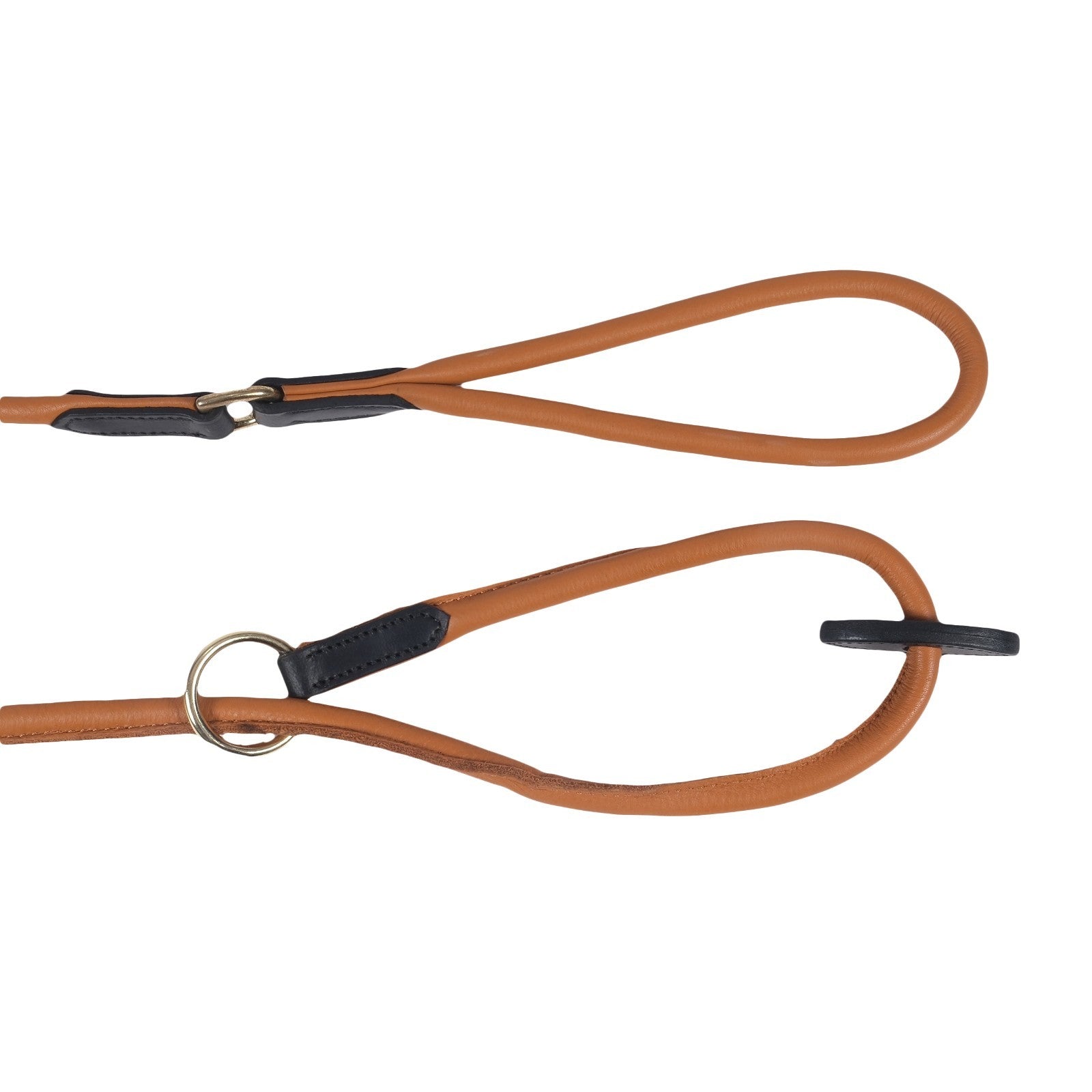 Tan Brown Soft Rolled Leather Slip Lead