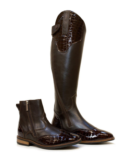 Milan Long Dress Riding Boots - Brown