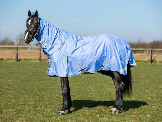 100g Detachable Neck Turnout Rug - Cornflower