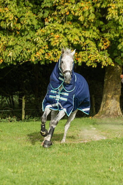 100g Detachable Neck Turnout Rug - Navy