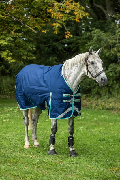 100g Detachable Neck Turnout Rug - Navy