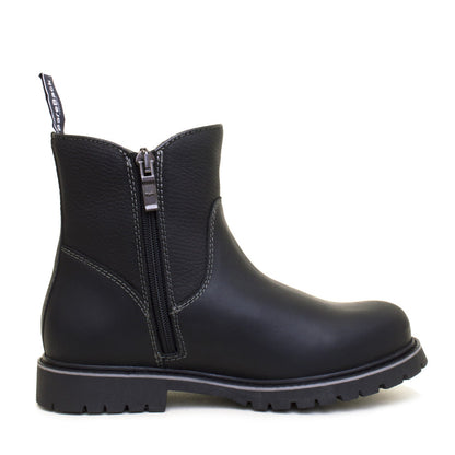Quebec Waterproof Zip Up Ankle Boots - Black
