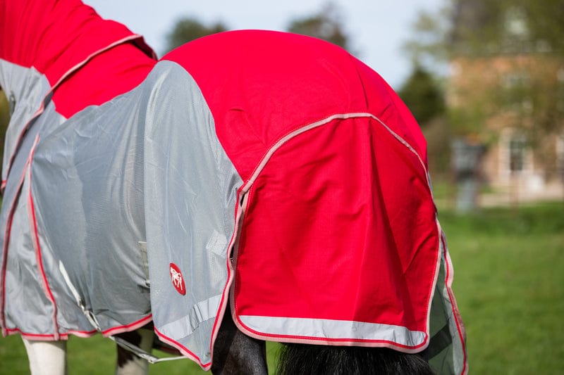 WIDE FIT Fly Turnout Combination Rug - Red (Mesh)